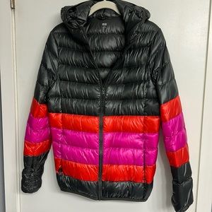 Hooded down puffer jacket